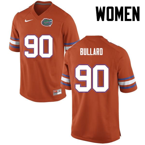 NCAA Florida Gators Jonathan Bullard Women's #90 Nike Orange Stitched Authentic College Football Jersey SHZ6164YV